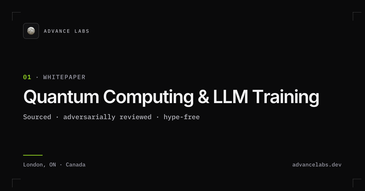 Quantum Computing & LLM Training: Whitepaper